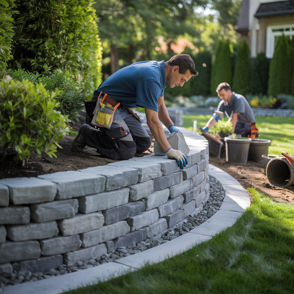Garden installation in progress